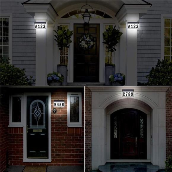 Solar House Numbers Light, Lighted House Numbers Sign Plaque Address Numbers - Picture 2 of 6